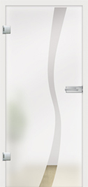 Wave type 8 design on frosted glass